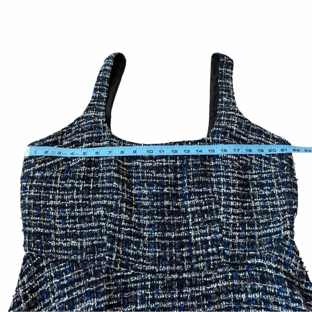 Eloquii Flare Tweed Mini Jumper Blue & Black Fit & Flare Dress Womens Sz 16 NWT - Picture 8 of 10